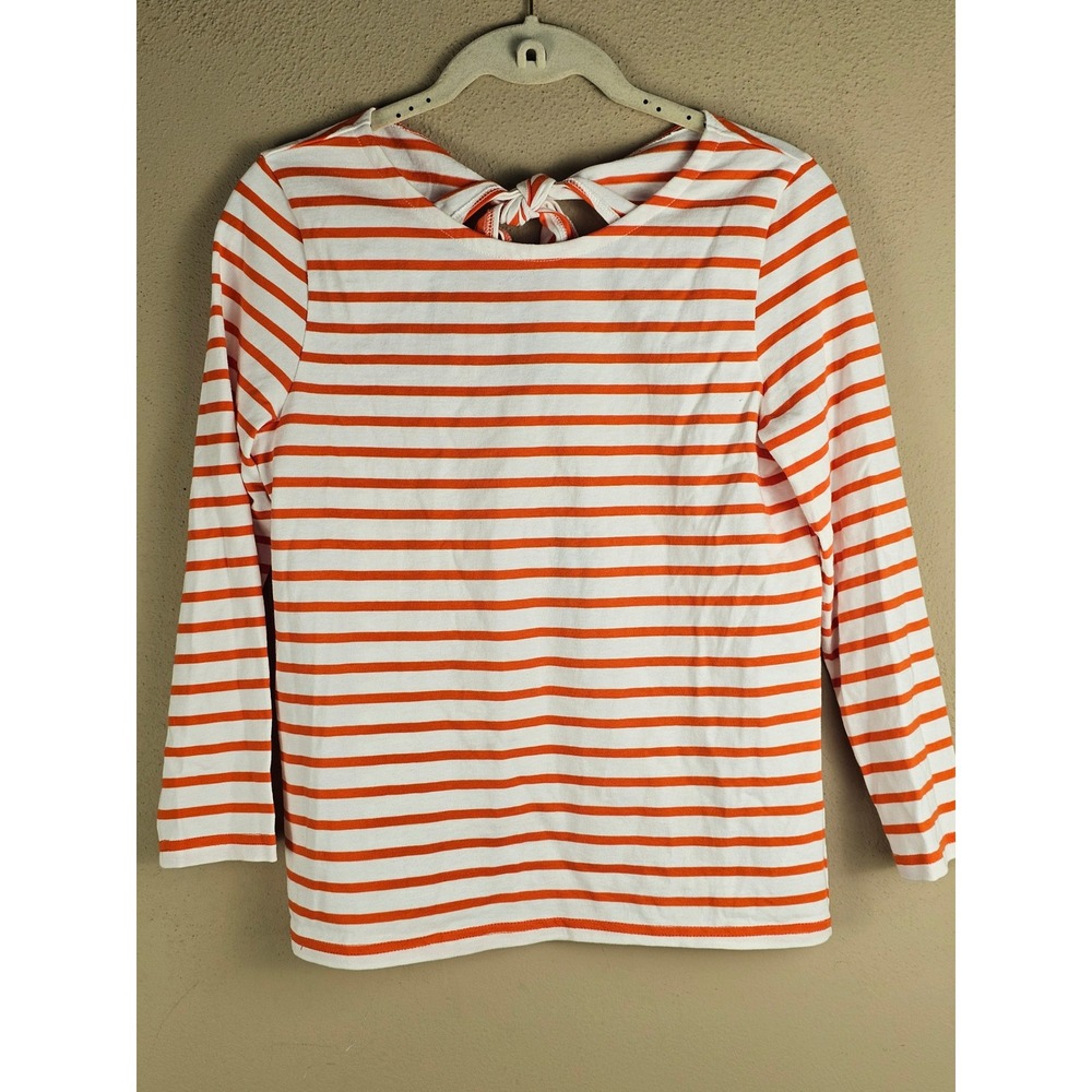 NWT J. Crew Womens Red White Striped Mariner Cloth Open Tie Back Top Shirt XXS